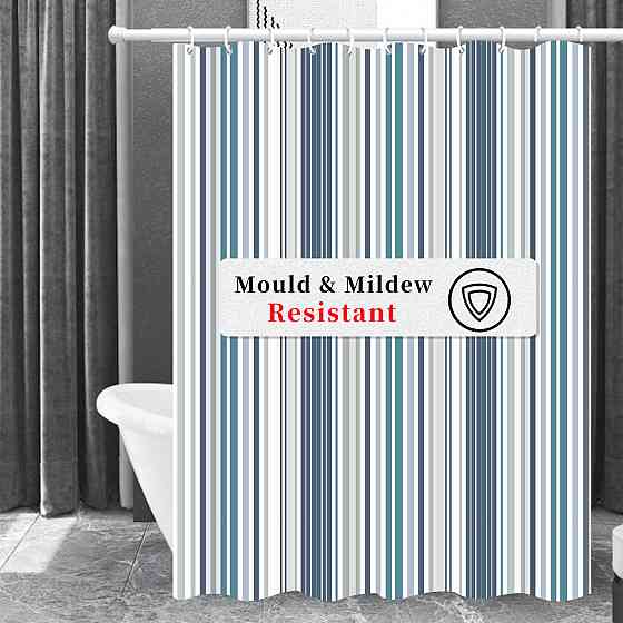 Шторка для ванны из полиэстера водонепроницаемая Bathlux 180x180 см с кольцами, занавеска для ванной комнаты Каменец-Подольский