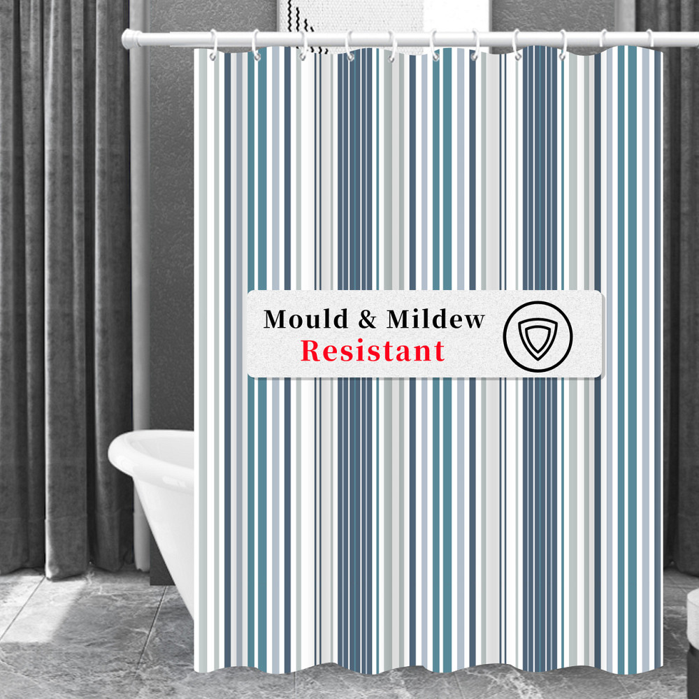 Шторка для ванны из полиэстера водонепроницаемая Bathlux 180x180 см с кольцами, занавеска для ванной комнаты Каменец-Подольский - изображение 3