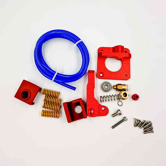 Металевий Екструдер Maccurat для 3D-принтера Ender 3 CR10 з пружинним вирівнюванням,та силіконовим чохлом для блока J-head MK9 Київ