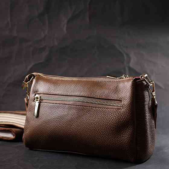 Жіноча стильна сумка через плече з натуральної шкіри Vintage 22288 Бежева Київ