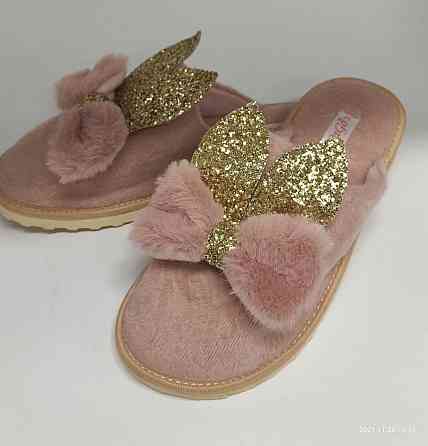 Тапочки домашние, комнатные женские зайки с блестящими ушками. пудра. , 36 - 42 размер 37 Одесса