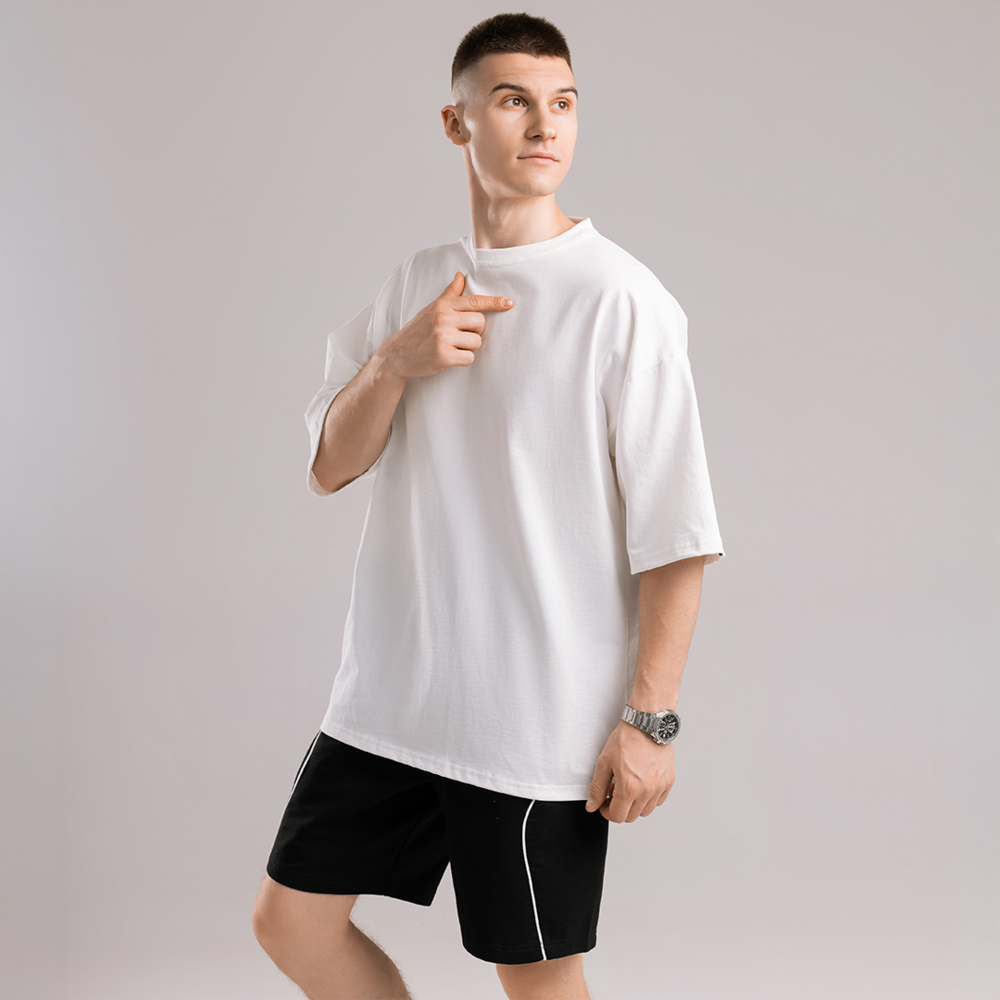 Молочна футболка. Футболка оверсайз чоловіча. Базова футболка Pobedov Nude Київ - фото 3