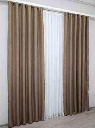 Шторная ткань лен-блэкаут 