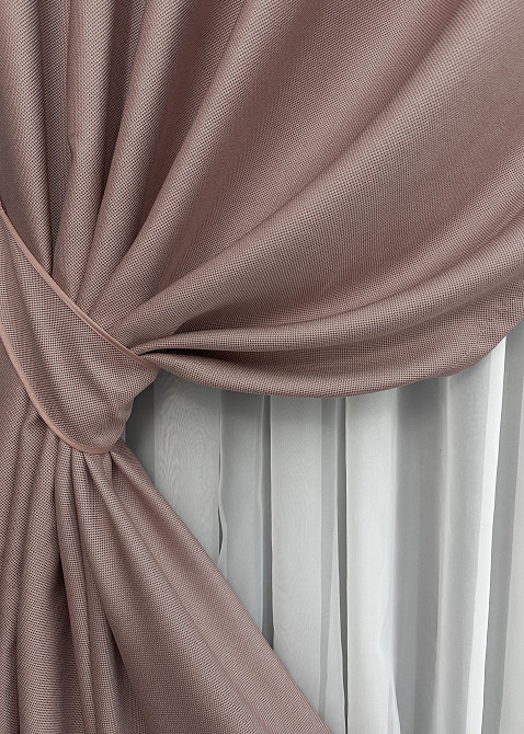 Комплект штор на люверсах VR-Textil Рогожка TERRA LUXE № 1863ш Пудровый 150х270 см 2 шт (37-0278) Киев - изображение 5
