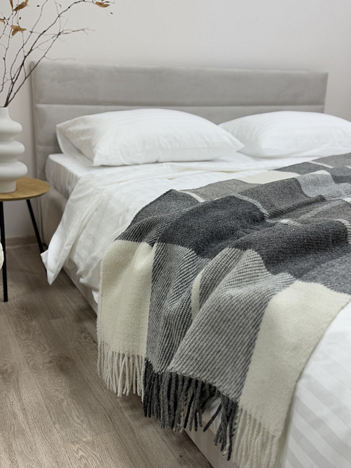 Vladi Плед Vladi 200х220 см вовняний 70% сірий Нова Зеландія 01/Liam Київ - фото 3