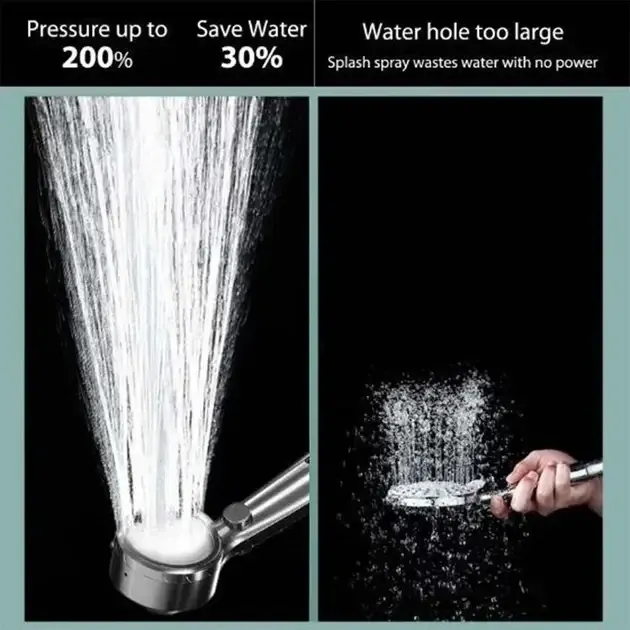 Лійка насадка для душу під тиском з індикатором температури, світлодіодний цифровий дисплей температури Одеса - фото 7