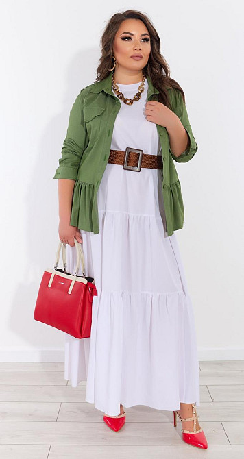 Белый сарафан с оборкой Киев - изображение 1