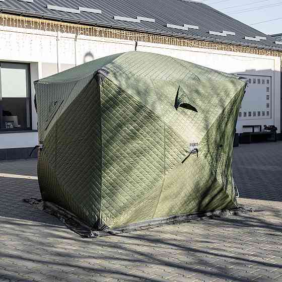 Намет зимовий утеплений "куб" 4-місний LUGI (210х210х210), Зимовий намет для рибалки туризму кемпінгу та подорожей Хакі LU-BD21 Київ