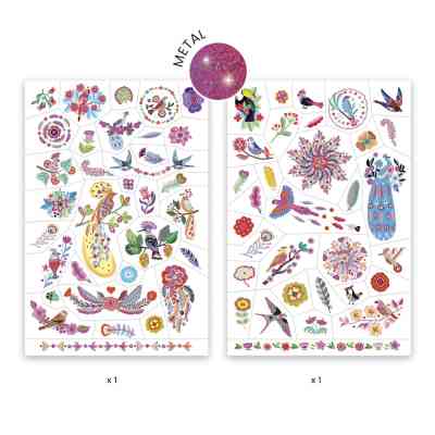 Набор для творчества Djeco Яркие птицы наклейки на тело (DJ09615) Винница