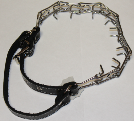 Строгий нашйник для собак комбінований ХЖР №3 2,5 см 54-58 см з ручкою хромований Лорі Вінниця