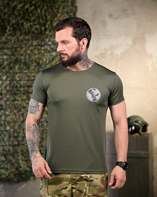 Тактическая потоотводящая футболка battle oliva ПП4650 Одесса - изображение 7