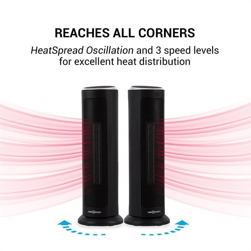 Башенный обогреватель Heat Spire 1200/2000 Вт 8-часовой термостат с таймером черный 1200/2000 Вт (Германия, Ровно - изображение 4