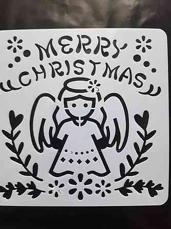 Трафарет ангел новогодний 15 на 15 см серый Киев