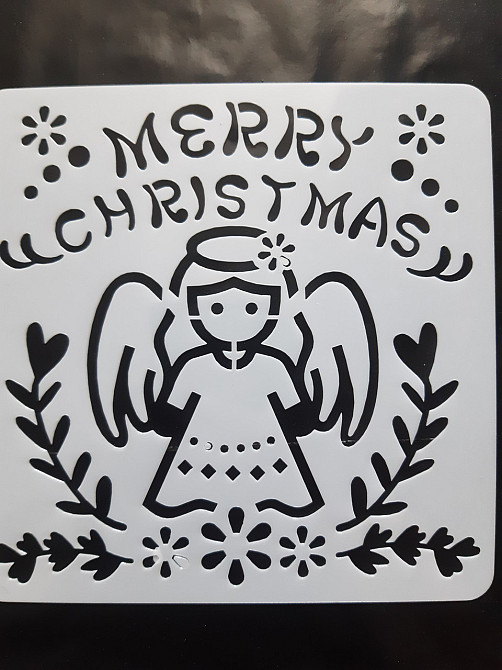 Трафарет ангел новогодний 15 на 15 см серый Киев - изображение 1