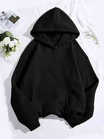 Женское стильное оверсайз худи с принтом тринитка на флисе Одесса