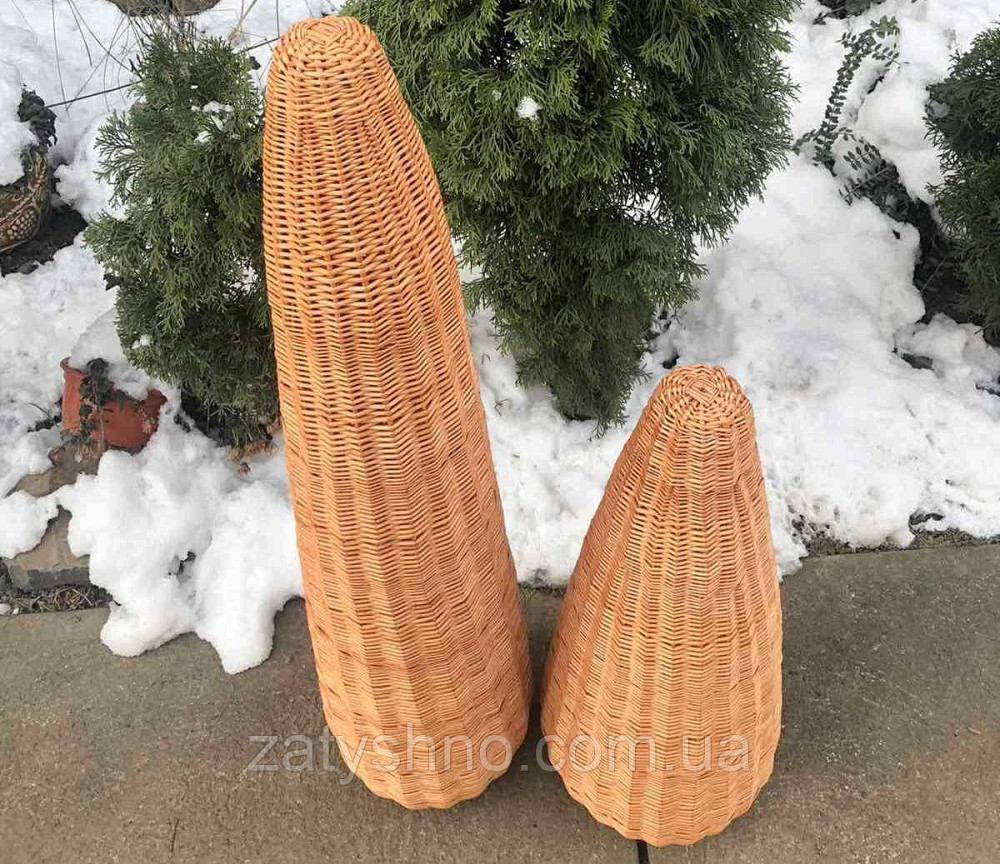 Плетена люстра конусна висока з натуральної лози Київ - фото 4