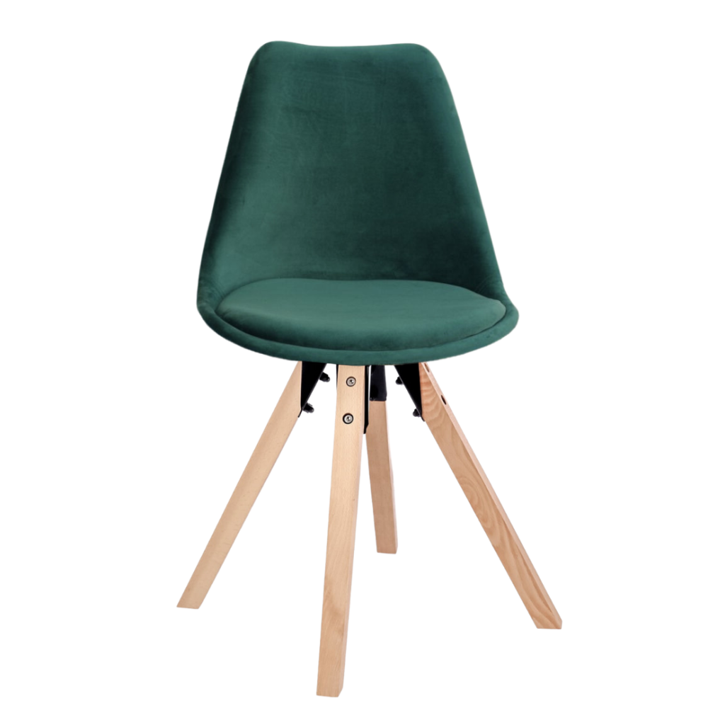 Стілець Saida Jumi у скандинавському стилі з дерев'яними ніжками зелений Київ - фото 3