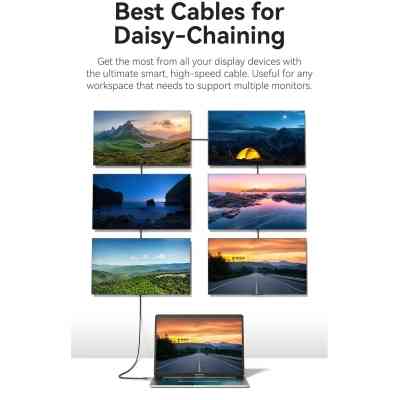 Дата кабель USB-C to USB-C 1.0m USB4.0 240W (50V/5A) 8K60Hz Thunderbolt 4 Gray Aluminum Alloy Vention (TAVHF) Вінниця