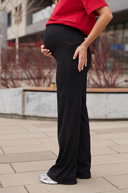 Штани для вагітних у рубчик літні Richmond XL Lullababe чорний Кривий Ріг - фото 4