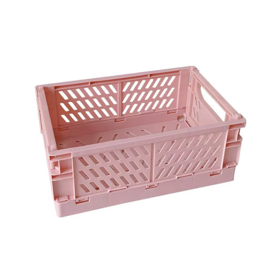 Пластиковий органайзер, складний кошик для зберігання, контейнер з ручками, 15×9.8×5.7см, колір рожевий Кам'янець-Подільський