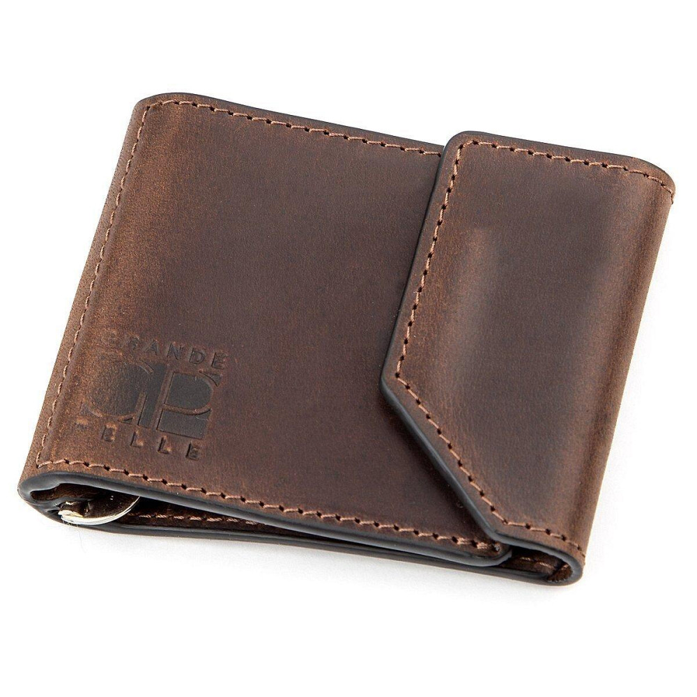 Зажим для денег винтажный Коричневый (GRANDE PELLE) Киев - изображение 5
