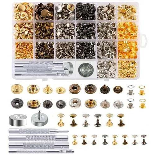 Набір для встановлення фурнітури 305 предметів, кнопки, люверси, хольнітени, інструмент Київ - фото 1