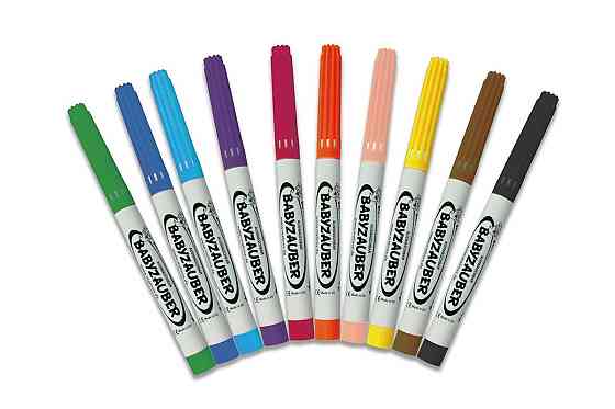 Фломастери для малюків MALINOS Babyzauber 10 шт + м'яка розмальовка, що миється Киев