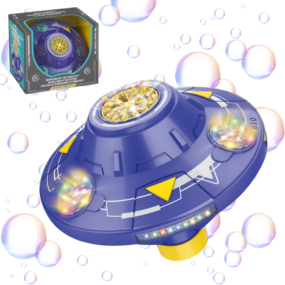 Генератор мильних бульбашок, бульбашкова машина на акумуляторі для дітей, космічна тарілка, синій Кам'янець-Подільський - фото 1