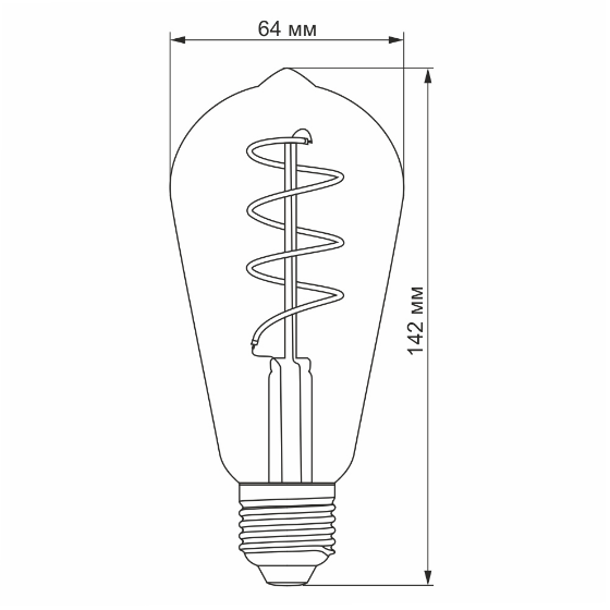 Лампа ST64 4W E27 2100К 220V Filament GD LED Videx Житомир