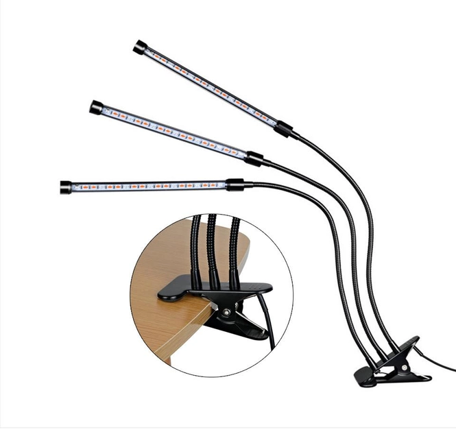 Ультрафіолетова світлодіодна фітолампа GrowLight для рослин (3 лампи) з таймером Вінниця - фото 4