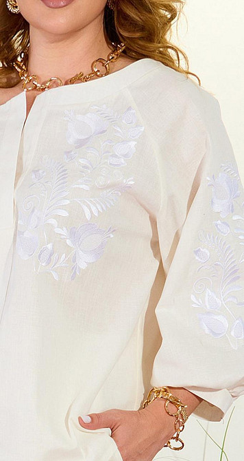 Лляний штанний костюм з вишивкою (50) Київ - фото 2