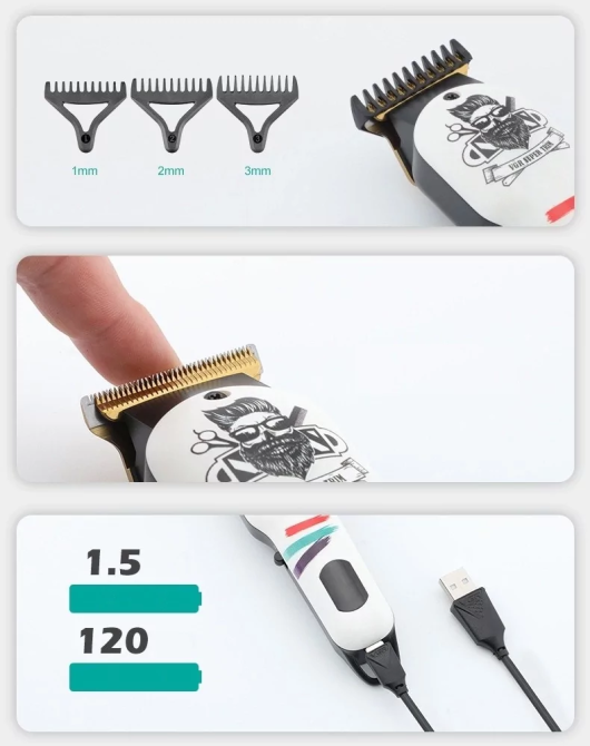 Аккумуляторная машинка для стрижки волос VGR V-971 с дисплеем (4 насадки) Винница - изображение 7