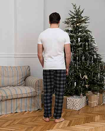 Чоловічі піжамні штани — бордово-синя карта Tom John 2006Ш XXL Київ