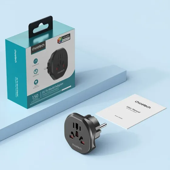 Перехідник мережевий EU – універсальна розетка Choetech PD5030 2500W 10A (43-00157) Киев