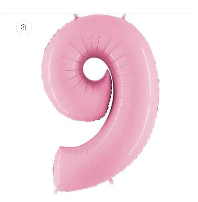 Цифра фольгированная 9 розовая 40