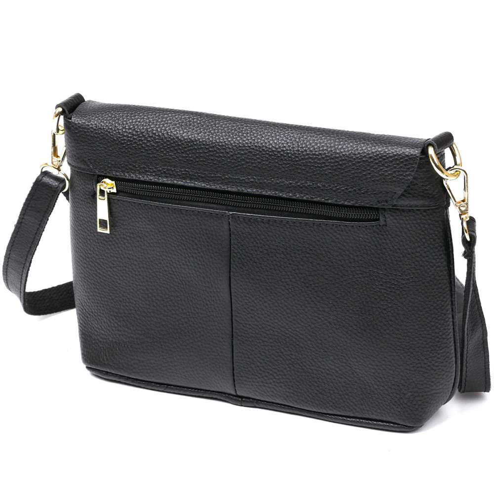 Невелика жіноча шкіряна сумка Vintage 20685 Чорний Київ - фото 2