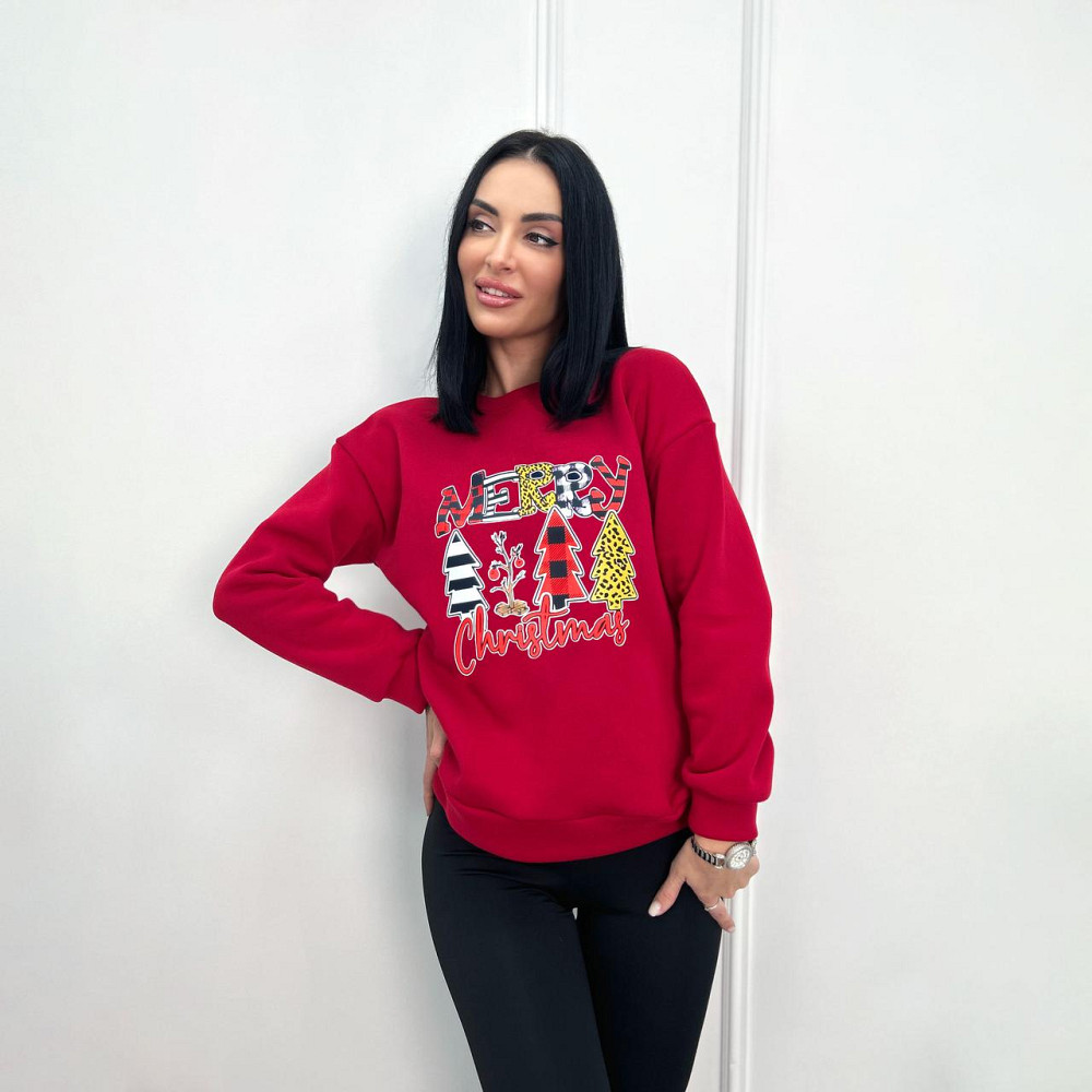 Женский батник с праздничным принтом 