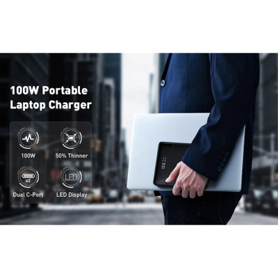 Батарея универсальная Baseus Blade Digital Display 20000mAh PD/100W, Black (PPDGL-01, PPBLD100-S) (PPBL000201) Винница - изображение 8