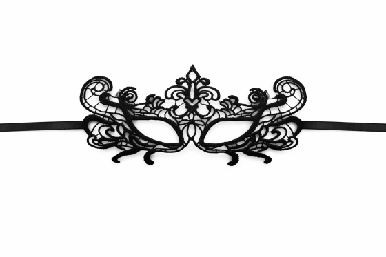 Карнавальная кружевная маска готическая унисекс one size черный Киев