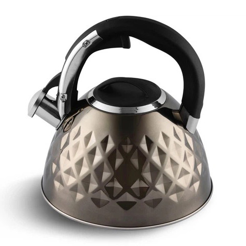 Чайник на три литра для плиты, Чайник с удобным носиком для налива воды Современный со свистком EO-72 Львов - изображение 1