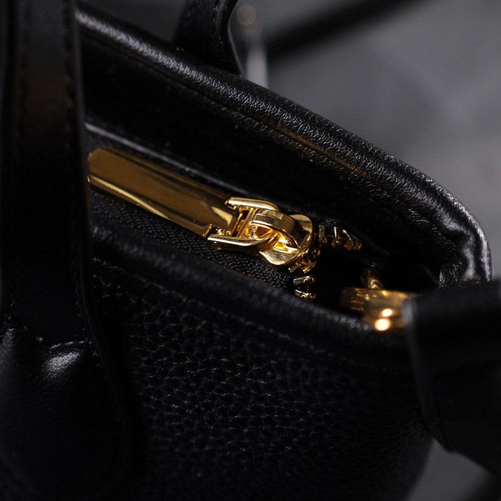 Містка сумка з двома ручками з натуральної шкіри Vintage 22286 Чорна Київ - фото 9