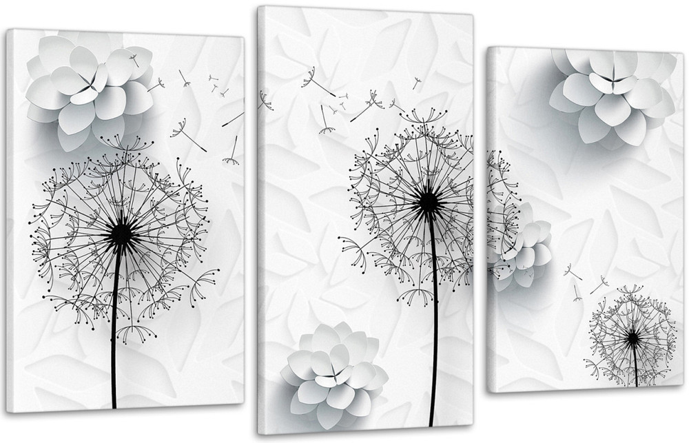 Модульная картина Цветы Абстракция (53x100см)  Аrt-74_3А 100x150 см Киев - изображение 1