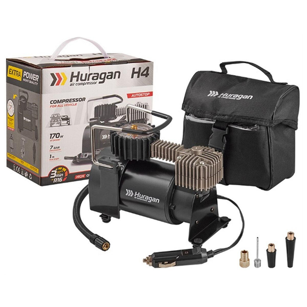 Компрессор автомобильный Huragan с автостопом 12В, 7 Атм, 37 л/мин H0400 Киев - изображение 1