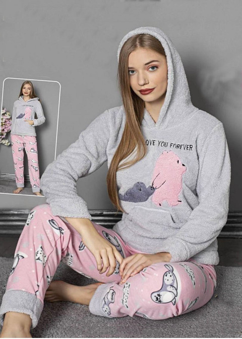 Піжама флісова жіноча Бузково-Рожевий 3XL Харків - фото 1