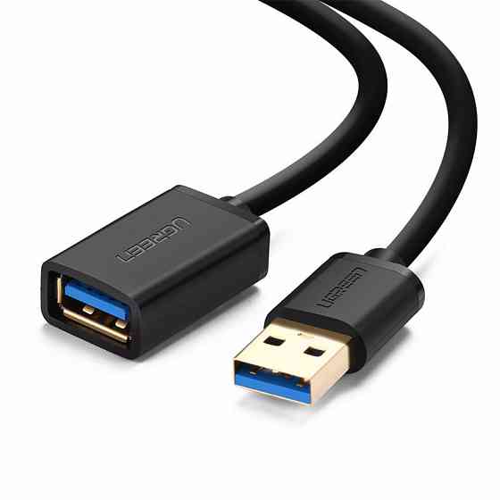 USB кабель подовжувач Ugreen USB 3.0 US129 (AM / AF штекер - гніздо, Чорний, 2м) Николаев