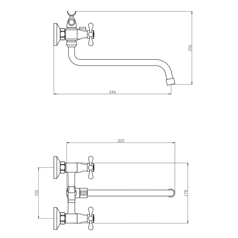 Смеситель для ванны Mixxus Mauro 140-B Euro MI6256 Харьков - изображение 3