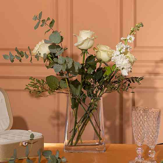 Flower Season Ваза для квітів скляна 15х7х21 см прозора декоративна ваза 1.1 л HP-10-7 Коломия