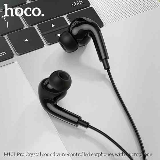 Навушники дротові HOCO M101 Pro Crystal sound з мікрофоном, колір чорний 6931474782373 Одеса