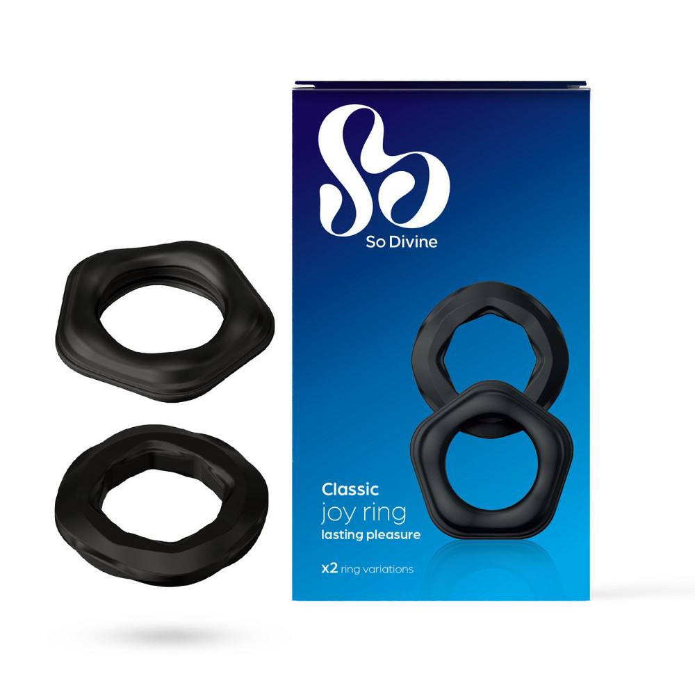 Набор эрекционных колец Joy Rings, цвет: чёрный, So Divine (Великобритания) Sex Aura Киев - изображение 1