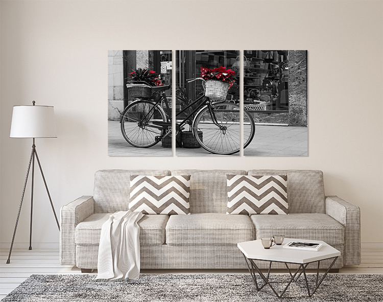 Модульная картина в гостиную / спальню  Велосипед з квітами    ART-296_3A Киев - изображение 2